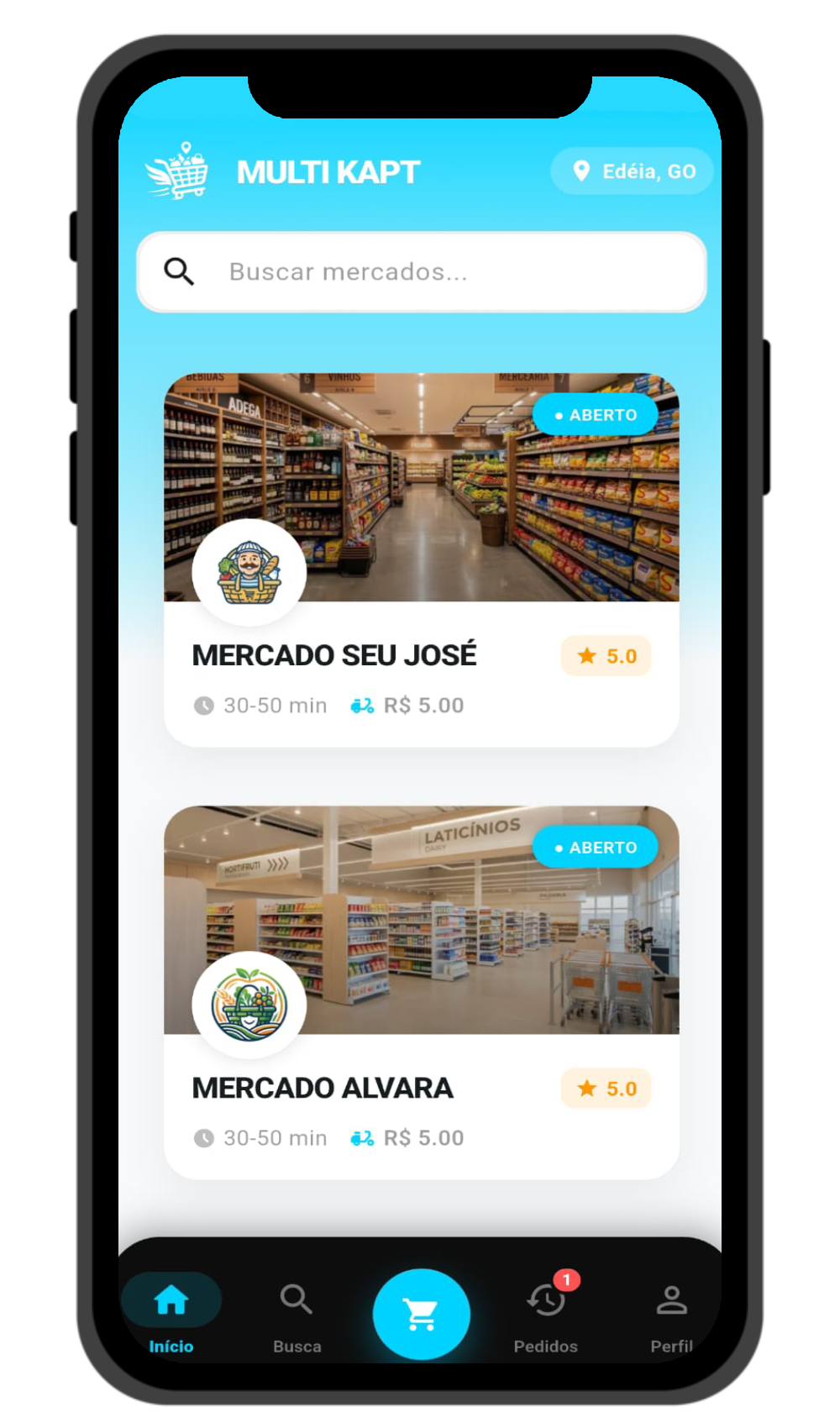 Tela inicial do app Multikapt